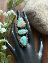 Load image into Gallery viewer, Native American Sterling Silver Royston Turquoise Adjustable Ring. K Yazzie