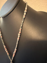Load image into Gallery viewer, Sterling silver pink conch bead necklace 32 inch