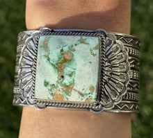 Load image into Gallery viewer, Sunshine Reeves Navajo Native Sterling Silver Green Turquoise Cuff Bracelet Gift