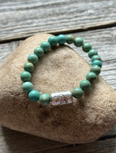 Load image into Gallery viewer, Kokopelli Green Turquoise 7 Inch Stretch Stretchy Elastic Bead Bracelet Gift