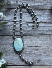 Load image into Gallery viewer, Navajo 925 Sterling Silver Royston Turquoise Pendant Rosary Necklace. 20 Inch KY