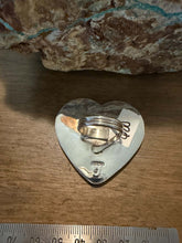 Load image into Gallery viewer, Navajo sterling silver adjustable red spiny oyster heart ring
