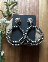Load image into Gallery viewer, Navajo Sterling Silver Wild Horse Pearl Double Loop Earrings Etta E