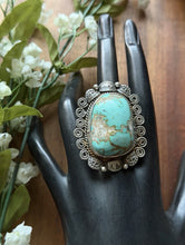 Load image into Gallery viewer, Navajo Sterling Silver Turquoise Adjustable Ring Etta Enditto Gift