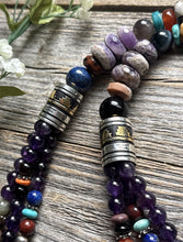 Load image into Gallery viewer, Tommy Rosita Singer T R Sterling Silver Multi Strand Purple Bead Necklace 28