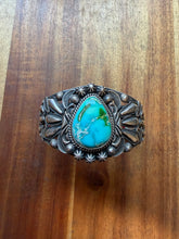 Load image into Gallery viewer, Navajo sterling silver Sonoran rose turquoise cuff bracelet