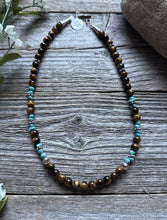 Load image into Gallery viewer, Tommy Rosita Singer T R Sterling Silver Tigers Eye Choker Bead Necklace 15 Inch