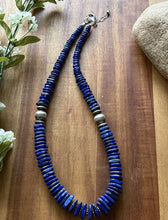 Load image into Gallery viewer, Sterling Silver Graduated Lapis Bead Necklace. 18 inch. Gift