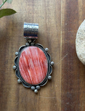 Load image into Gallery viewer, Native American Navajo Sterling Silver Orange Red Spiny Oyster Pendant Etta