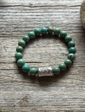 Load image into Gallery viewer, Kokopelli Green Turquoise 7 Inch Stretch Stretchy Elastic Bead Bracelet Gift