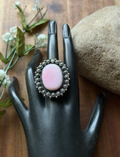 Load image into Gallery viewer, Navajo Handmade Sterling Silver Pink Conch Adjustable Ring Etta Enditto Gift