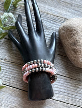 Load image into Gallery viewer, Sterling Silver Pink Conch Pearls Wrap Spiral Bead Bracelet