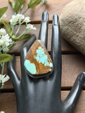 Load image into Gallery viewer, Navajo Native Sterling Silver Number 8 Turquoise Adjustable Ring Leslie Nez Gift