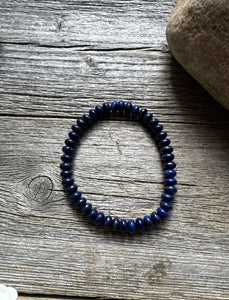 Lapis Lazuli 7 Inch Stretch Bead Bracelet Gift Southwestern