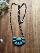 Load image into Gallery viewer, Navajo Sterling Silver Turquoise Cluster Chain Necklace Marcella James
