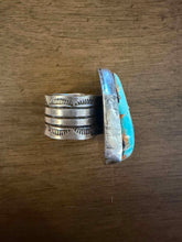Load image into Gallery viewer, Navajo sterling silver  turquoise royston ring adjustable