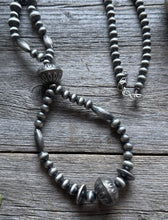 Load image into Gallery viewer, Southwestern Sterling Silver Pearls Jackla Multi Bead Necklace 32 Inch Gift