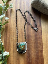Load image into Gallery viewer, Navajo Sterling Silver Royston Turquoise Chain Lariat Necklace C Yazzie