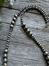 Load image into Gallery viewer, Southwestern 925 Sterling Silver Pearls Bead Necklace. 26 inch