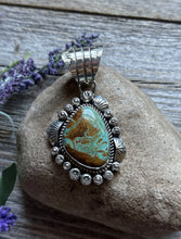 Load image into Gallery viewer, Navajo Native American Sterling Silver Turquoise Handmade Pendant R Yazzie Gift