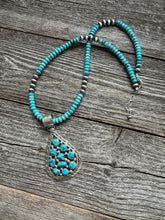 Load image into Gallery viewer, Navajo sterling silver turquoise necklace pendant