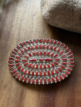 Load image into Gallery viewer, Navajo Sterling Silver Red Coral Pin Cluster Pendant DMW