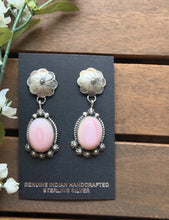 Load image into Gallery viewer, Navajo 925 Sterling Silver Pink Conch Earrings KY Southwestern