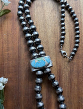 Load image into Gallery viewer, Sterling Silver Sonoran Gold Turquoise Pearls Bead Jackla Necklace 22 Inch