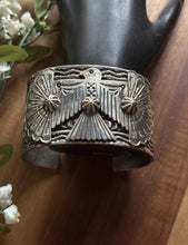 Load image into Gallery viewer, Sunshine Reeves Sterling Silver Thunderbird Cuff Bracelet Navajo Gift