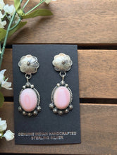 Load image into Gallery viewer, Navajo 925 Sterling Silver Pink Conch Earrings KY Southwestern