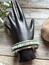 Load image into Gallery viewer, Navajo Native Sterling Silver Blue Turquoise Cuff Bracelet. Steve Francisco