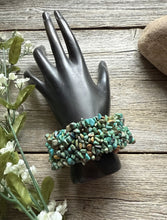 Load image into Gallery viewer, Blue Turquoise Nuggets 7 Inch Stretch Elastic Stretchy Bead Bracelet Gift