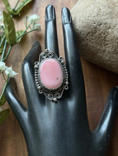 Load image into Gallery viewer, Navajo Handmade Sterling Silver Pink Conch Adjustable Ring Etta Enditto Gift