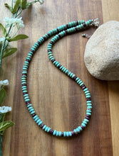 Load image into Gallery viewer, Sterling Silver Turquoise Purple Spiny Oyster Bead Necklace. 20 Inch