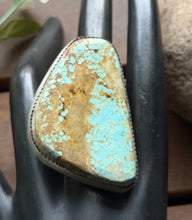 Load image into Gallery viewer, Navajo Native Sterling Silver Number 8 Turquoise Adjustable Ring Leslie Nez Gift