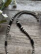 Load image into Gallery viewer, Black Onyx Multi Graduated Sterling Silver Pearls Bead Necklace 18 inch 4mm -8mm
