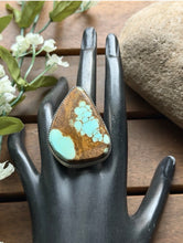 Load image into Gallery viewer, Navajo Native Sterling Silver Number 8 Turquoise Adjustable Ring Leslie Nez Gift