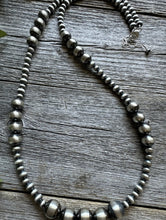 Load image into Gallery viewer, Southwestern 925 Sterling Silver Pearls Bead Necklace. 26 inch