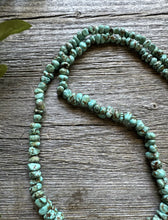 Load image into Gallery viewer, Sterling Silver Number 8 Turquoise Nuggets Bead Necklace Strand. 18 inch