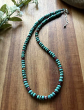 Load image into Gallery viewer, Sterling Silver Turquoise Purple Spiny Oyster Bead Necklace. 20 Inch