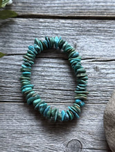 Load image into Gallery viewer, Blue Green Turquoise Nuggets 7 Inch Stretch Elastic Stretchy Bead Bracelet Gift