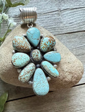 Load image into Gallery viewer, Navajo Sterling Silver Number 8 Turquoise Cluster Pendant. C Yazzie