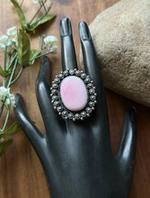 Load image into Gallery viewer, Navajo Handmade Sterling Silver Pink Conch Adjustable Ring Etta Enditto Gift