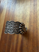 Load image into Gallery viewer, Navajo sterling silver white button turquoise cuff bracelet