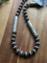 Load image into Gallery viewer, Southwestern Sterling Silver Saucer Bead Necklace. 28 inch. Gift