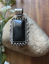 Load image into Gallery viewer, Native American Navajo Sterling Silver Black Onyx Pendant Etta Enditto Gift