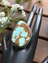 Load image into Gallery viewer, Navajo Native Sterling Silver Number 8 Turquoise Adjustable Ring Leslie Nez Gift