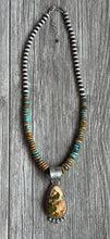 Load image into Gallery viewer, Handmade NavajoTurquoise &amp; Sterling Silver Pendent With Turquoise Necklace