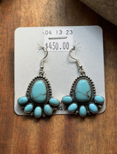 Load image into Gallery viewer, Navajo 925 Sterling Silver Turquoise Earrings J Tso Southwestern