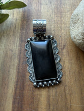 Load image into Gallery viewer, Native American Navajo Sterling Silver Black Onyx Pendant Etta Enditto Gift